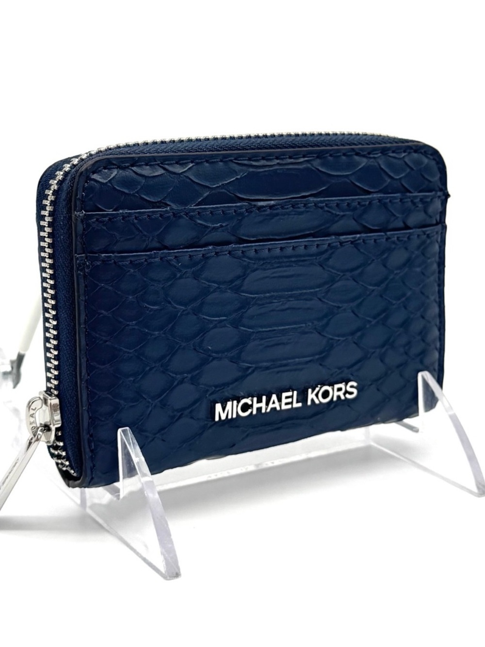 Michael Kors Medium ZA Card Case Wallet Navy Blue